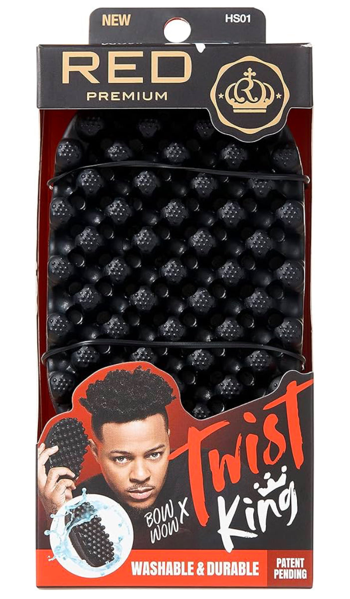 RED by Kiss Twist King -Premium Luxury Twist Styler Brush, Durable Washable Afro Curl Sponge Racket for Daily Use, Ideal for Curly, Coiled, 4C Hair