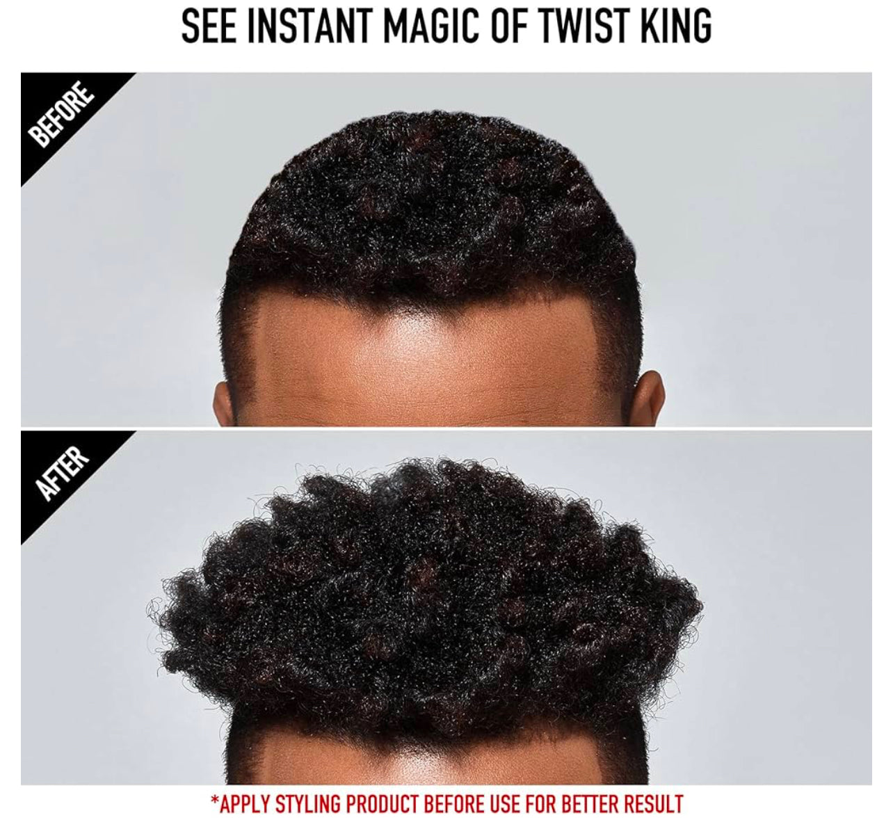 RED by Kiss Twist King -Premium Luxury Twist Styler Brush, Durable Washable Afro Curl Sponge Racket for Daily Use, Ideal for Curly, Coiled, 4C Hair